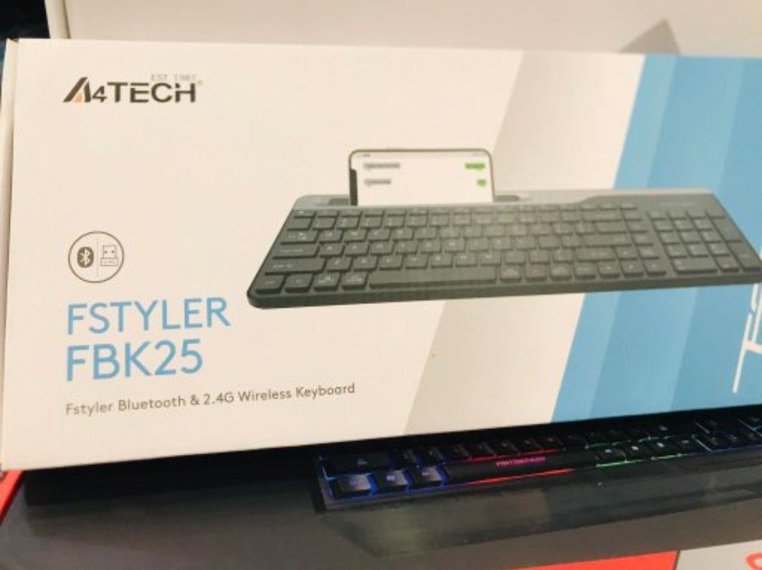 ⚡A4Tech FBK25 Fstyler Bluetooth & 2.4G Wireless Keyboard Black ...