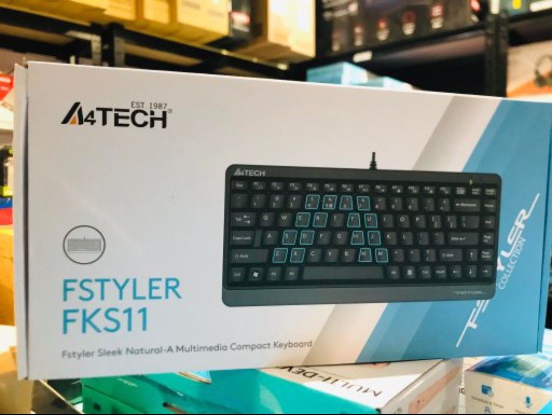 ⚡A4Tech FKS11 Fstyler Compact Size Wired Keyboard USB Grey on Carousell