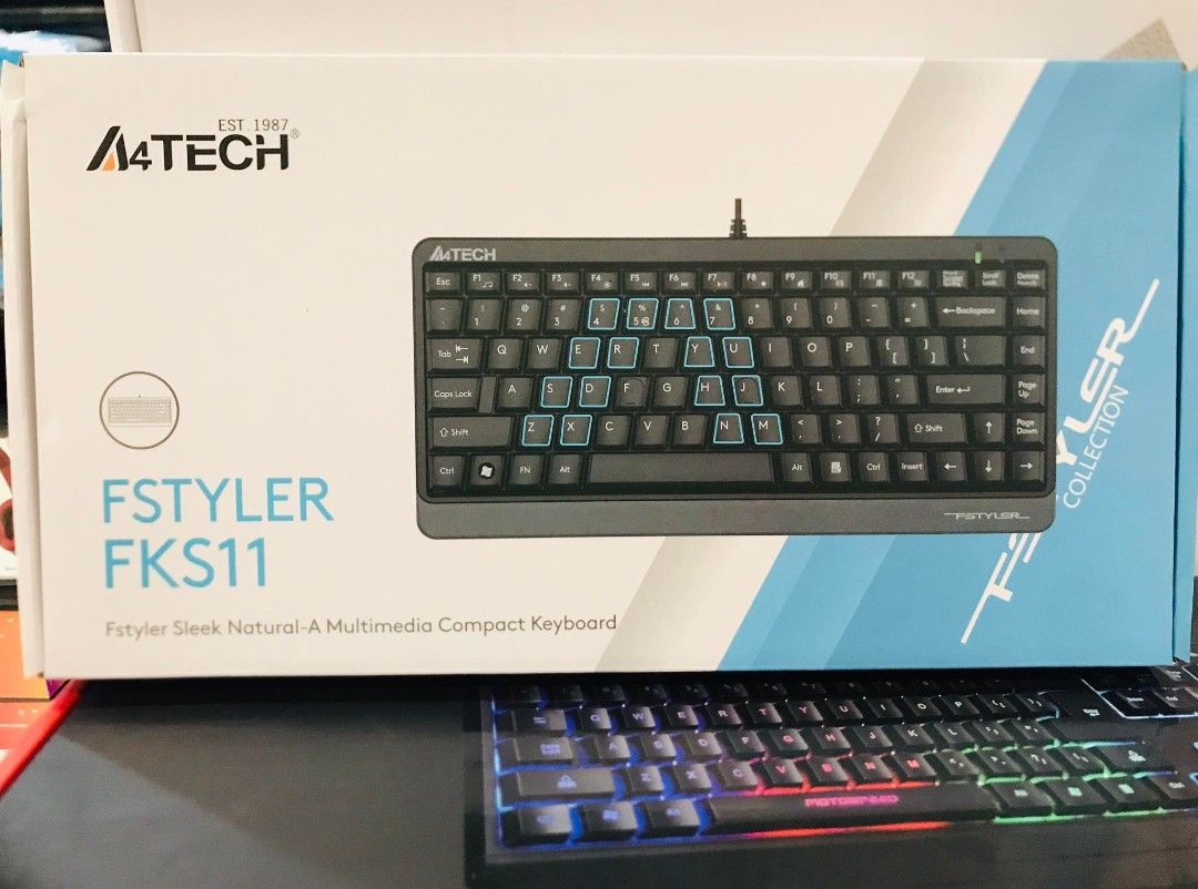 ⚡A4Tech FKS11 Fstyler Compact Size Wired Keyboard USB Grey on Carousell