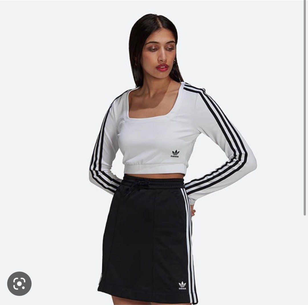 Adidas women's long sleeve crop top top