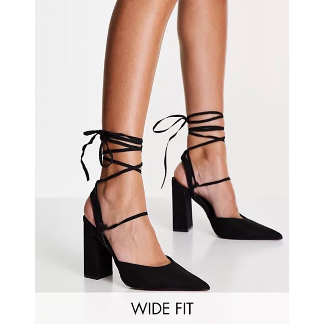RAID Wink black square toe block heeled sandals | ASOS | Block heels  sandal, Prom heels, Sandals heels