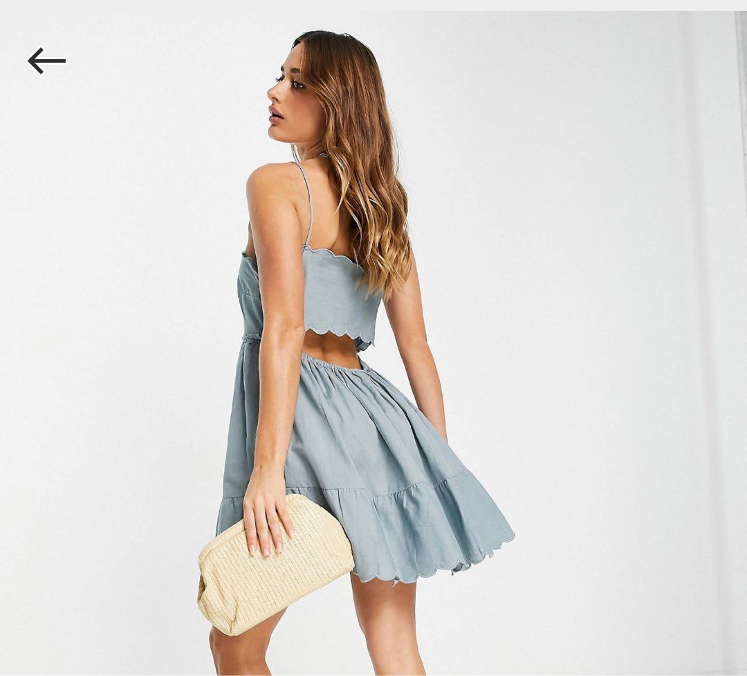 elegant powder blue dress Rent Asos Edition Satin Maxi Dress With Wrap Bodice In Dusky Blue main image 0