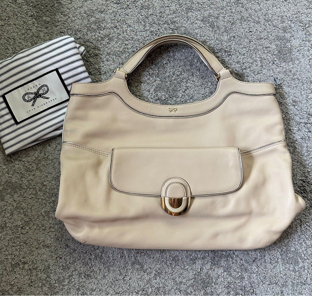 authentic anya hindmarch beige bag, Luxury, Bags & Wallets on Carousell