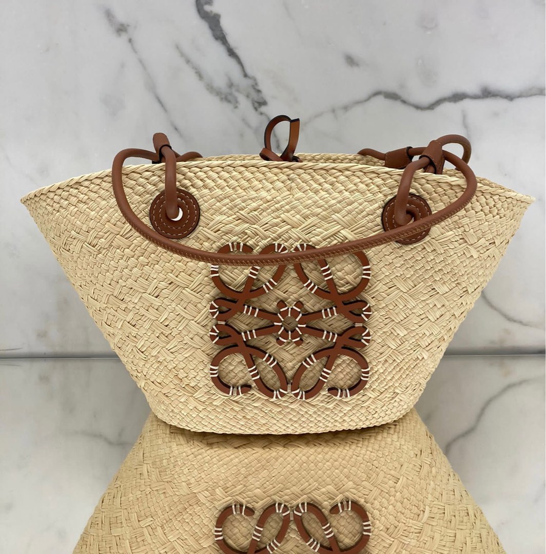 LOEWE Authentic Medium Anagram Basket Bag Tote Bag Women Used from