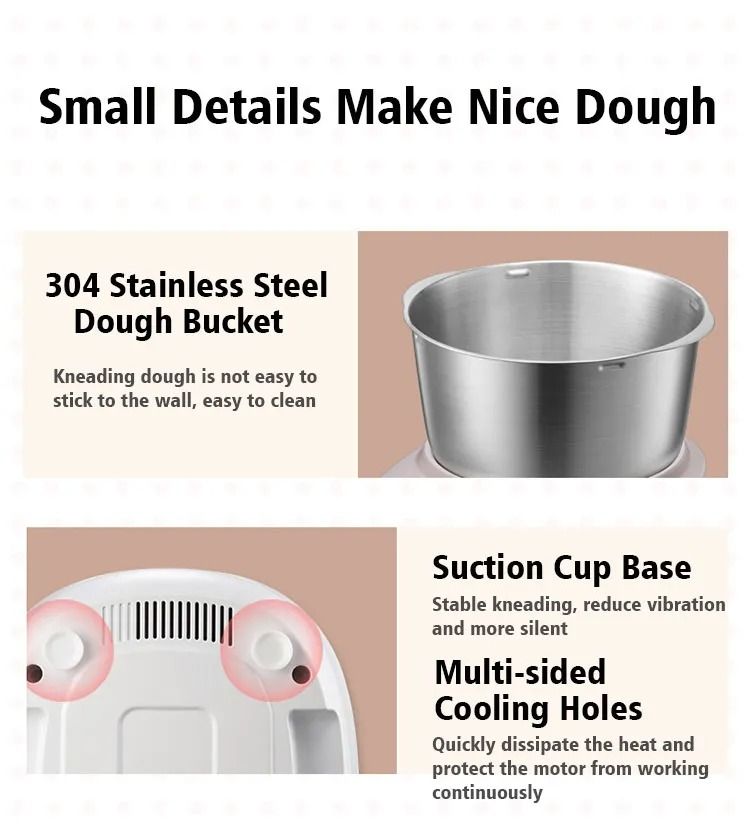 Bear Dough Mixer 5L Fully Automatic Kneading Machine Chef Machine Flour