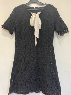 Black lace A-line dress
