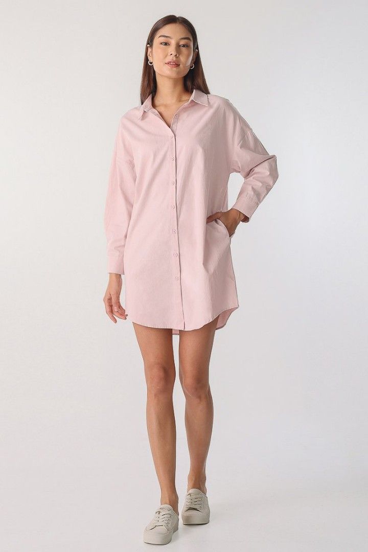 BNWT LOVET ODESSA BUTTON SHIRT DRESS (ORGANIC PINK) SIZE S, Women's  Fashion, Dresses & Sets, Dresses on Carousell