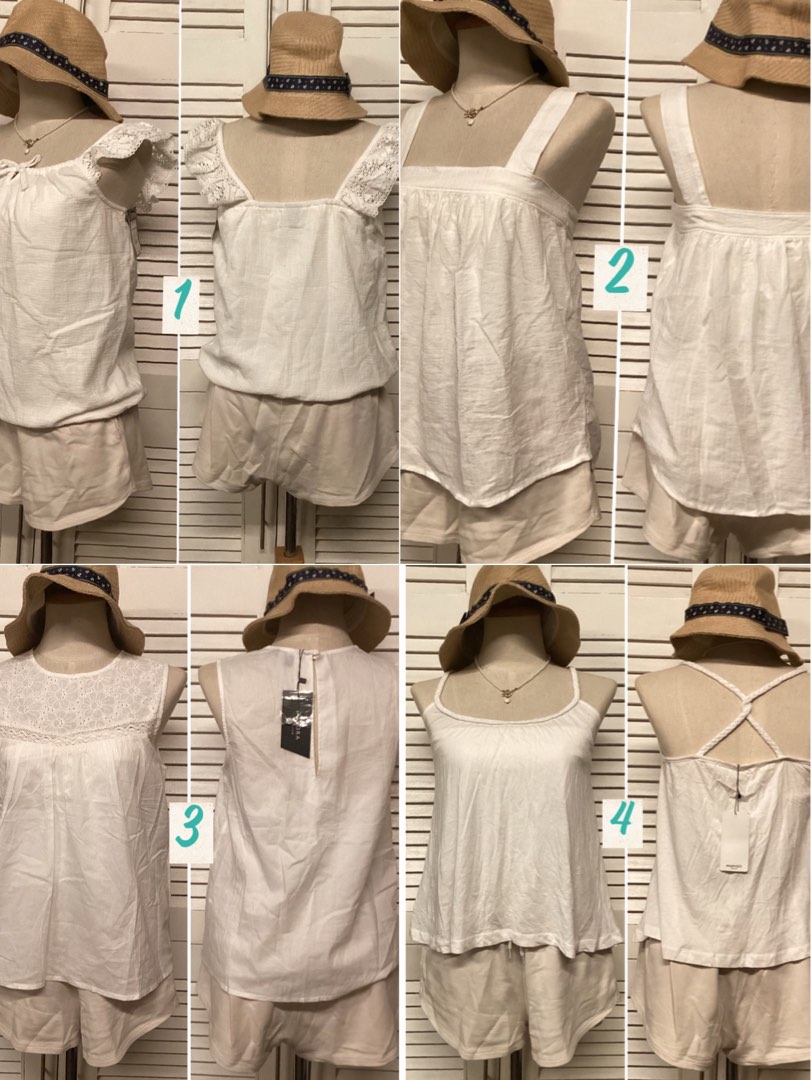 Brandnew! Assorted White Tops, Women's Fashion, Tops, Sleeveless on ...