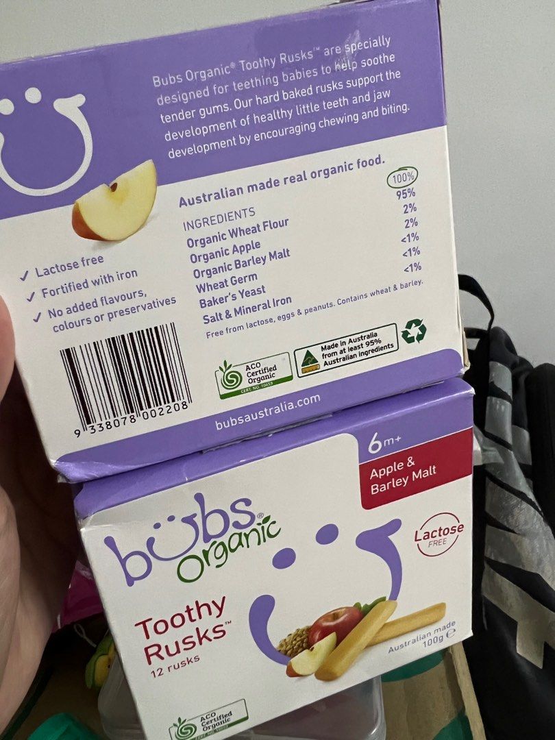 Bubs Organic Toothy Rusks, Babies & Kids, Nursing & Feeding, Weaning & Toddler Feeding on Carousell
