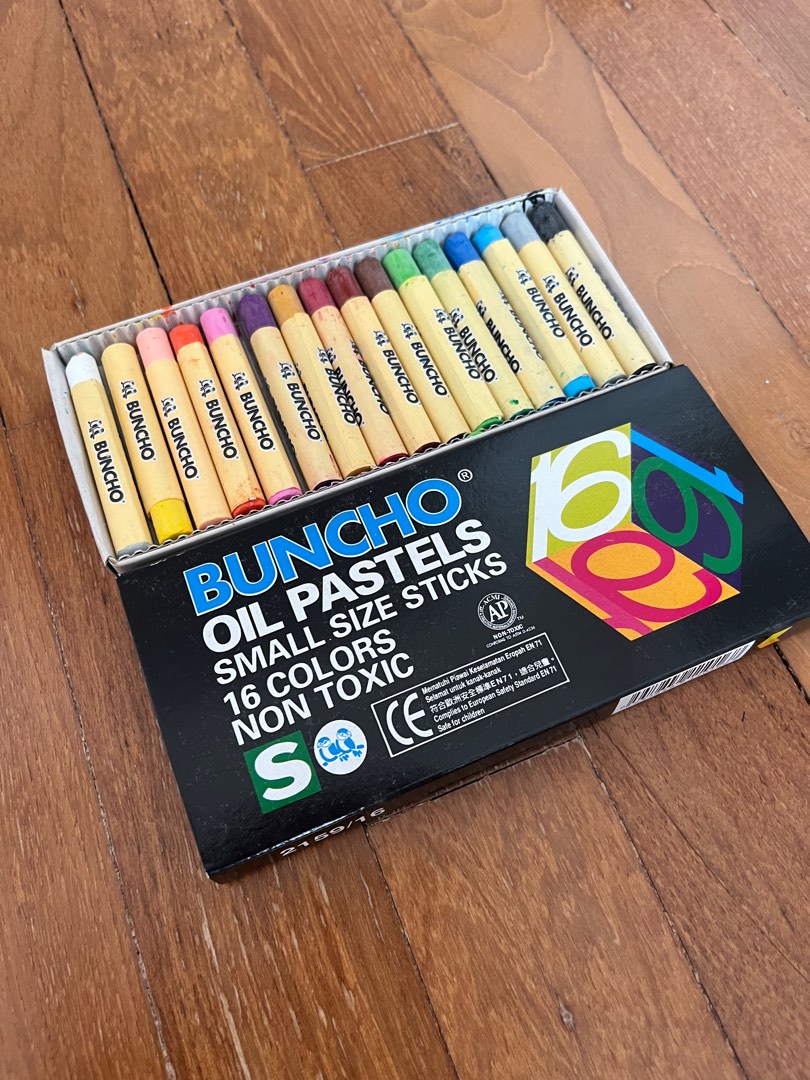 Buncho 16 Colours Oil Pastel Crayons, Hobbies & Toys, Stationery ...
