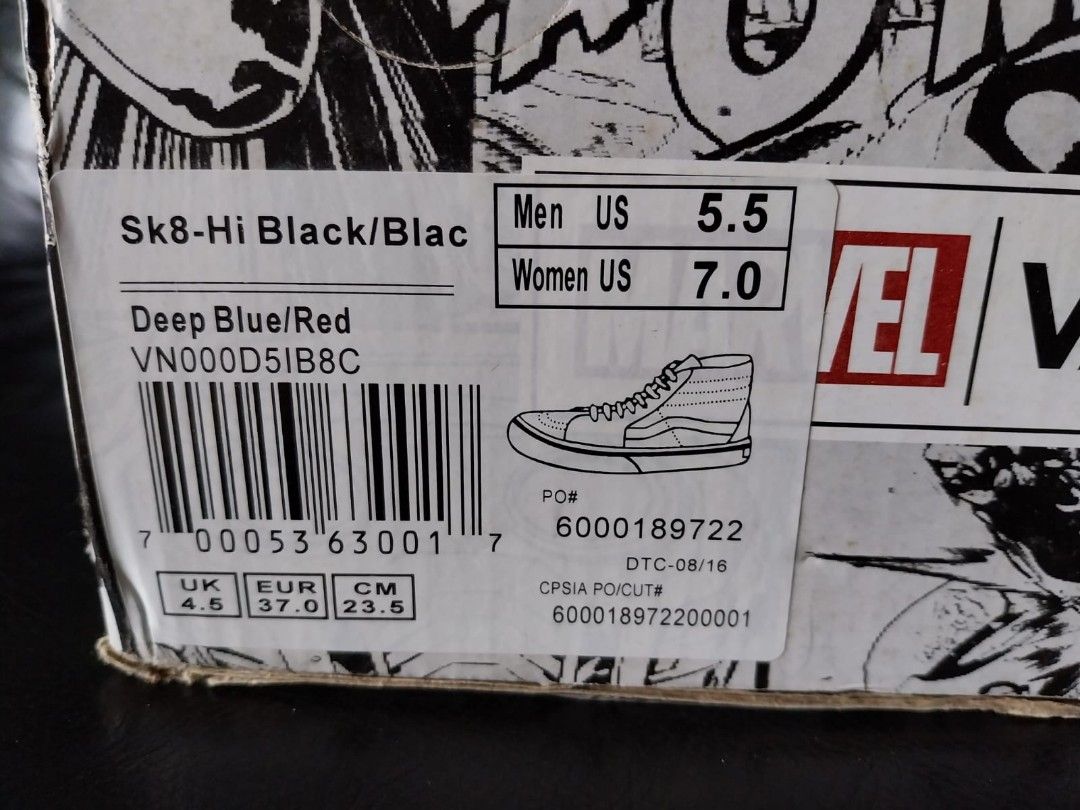 Captain marvel vans mens sales