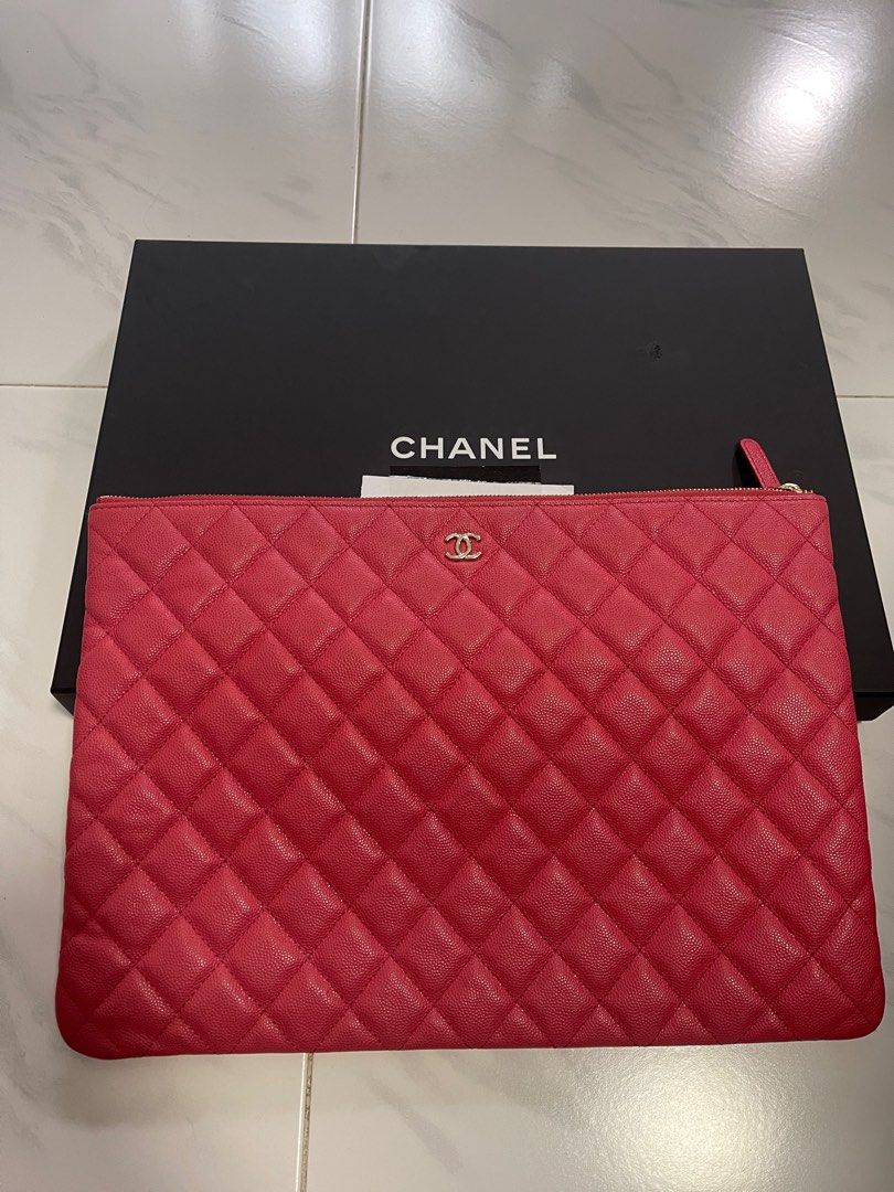 Chanel Clutch Large O Case, Luxury, Bags & Wallets on Carousell