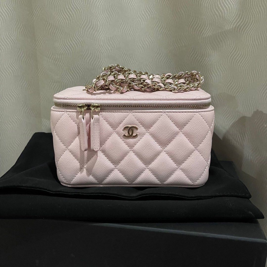 Chanel long caviar vanity light pink 22S , Luxury, Bags & Wallets on  Carousell
