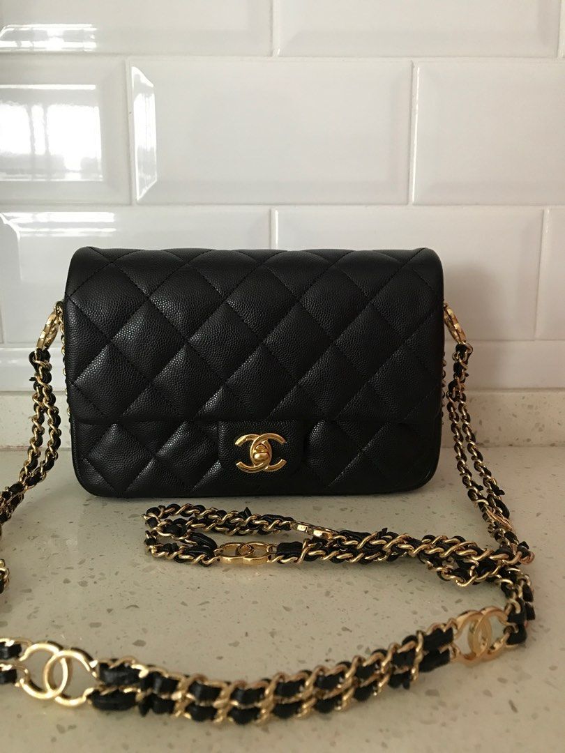 Chanel Mini Flap Bag Black w/ Gold Tone AS3757