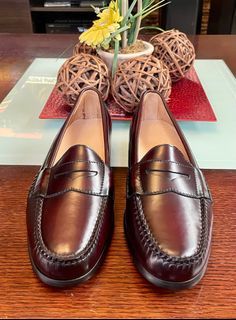 Cole Haan Burgundy Penny Loafers