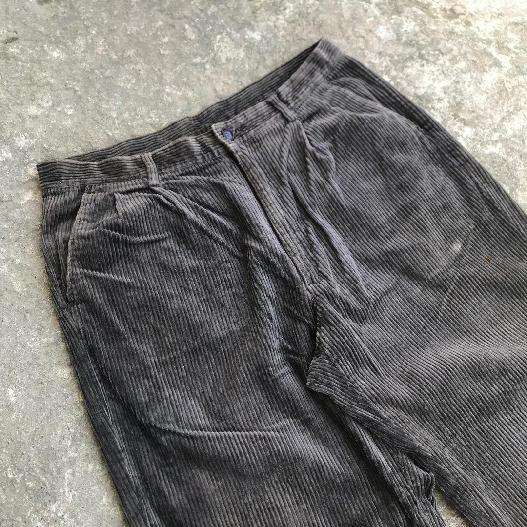 Fallen Rock Brown Washed Corduroy Drawstring Pants