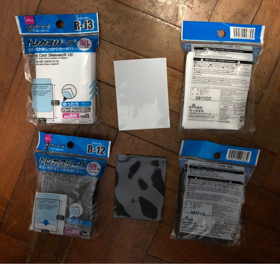 Daiso Black or White Opaque Back Card Sleeves (50 sleeves per pack