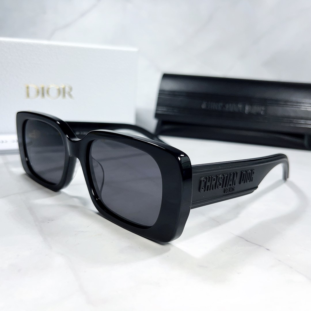Dior Sunglasses | Wildior S2U | Size 53 | Rectangle Black Frame Black ...