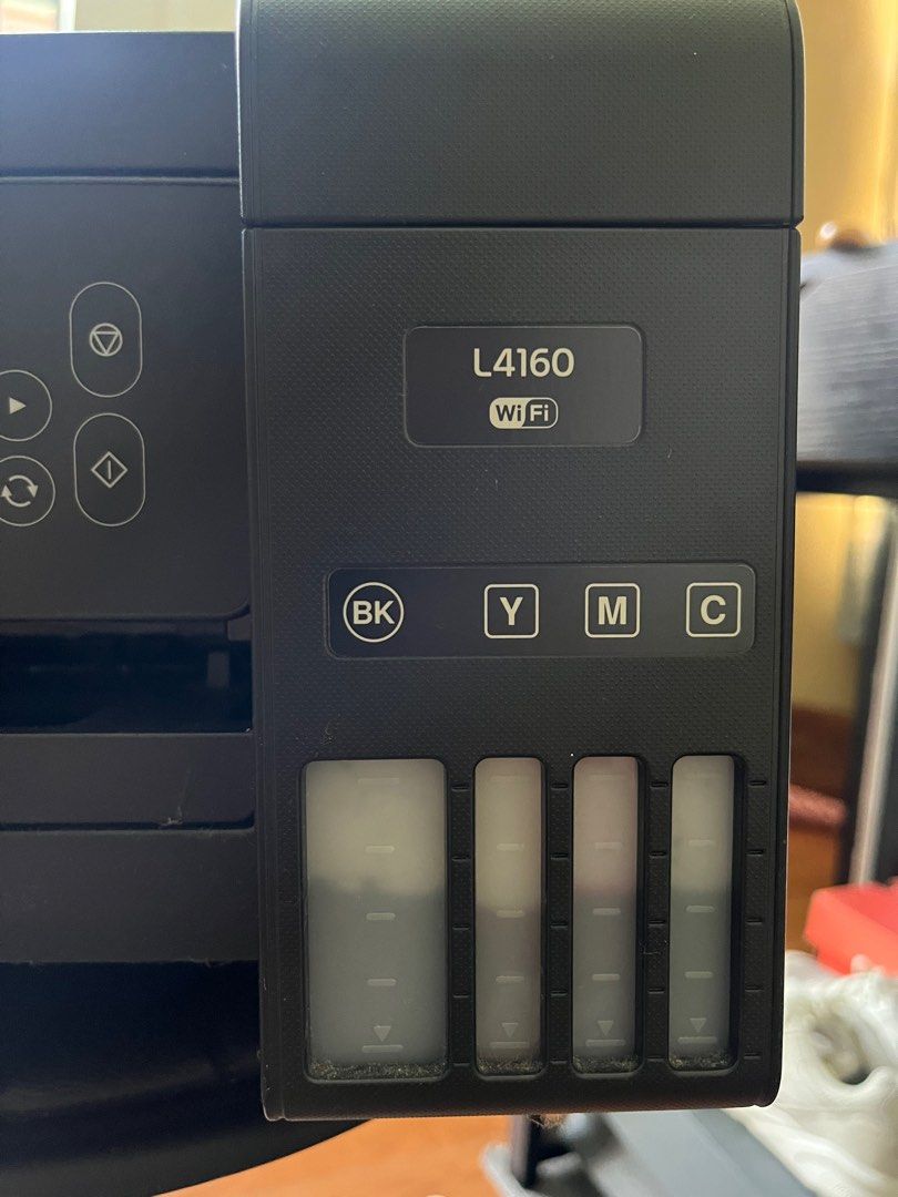 Epson Ecotank L4160 All-in-One Printer (Category: Printers, Scanners & Copiers) located in Makati City. Submitted by andy_springclean (Listing ID 1227425236, Image 3). Description: Epson Ecotank L4160 All-in-One Printer Bought it for P 12,395.00 No Box anymore just the printer still has the original ink all are completed issue: clogged nozzle just needs cleaning I can send more photos if requested Bought it last November 2021 RFS: Used for my art