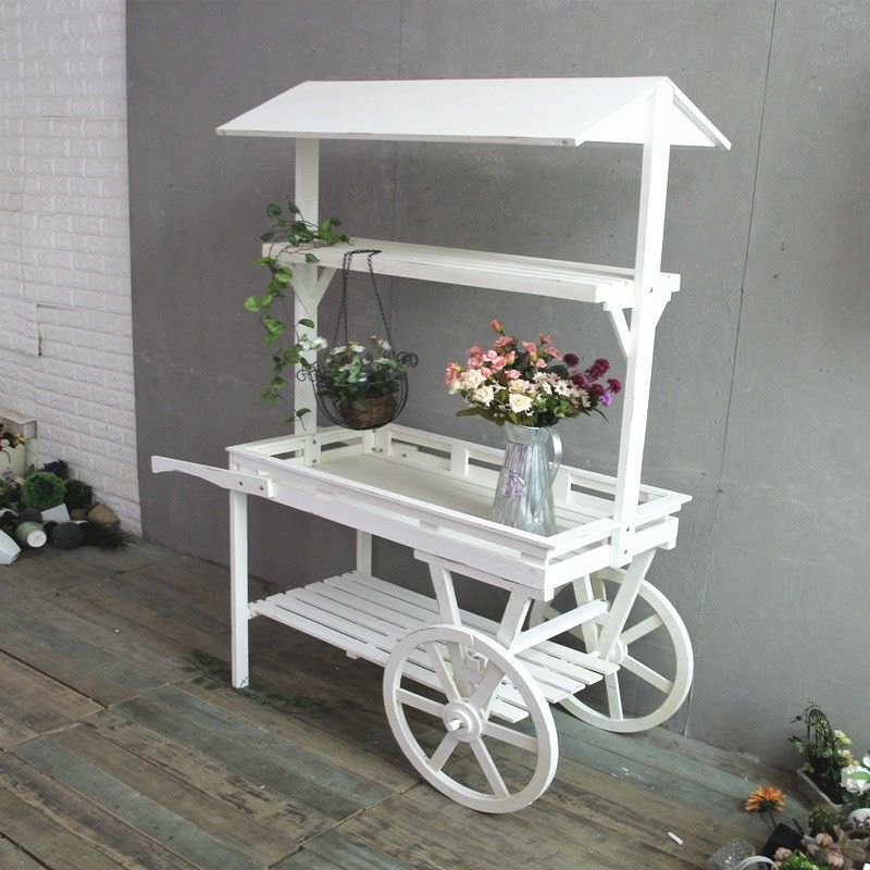 Flower Cart Push Cart event Cart, Furniture & Home Living, Home Decor
