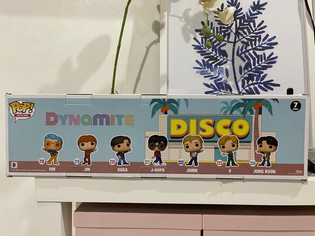 Funko Pop BTS Dynamite Disco (Category: Designer & Blind Box Toys) located in Manila. Submitted by bchrssm (Listing ID 1227544263, Image 2). Description: Never opened box from US RFS: extra box P 10,000.00 .
