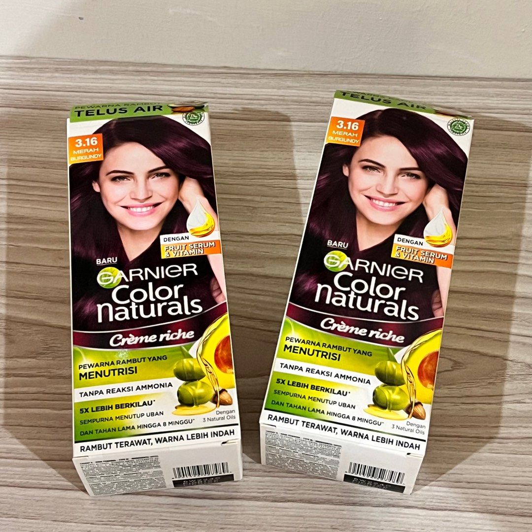 Garnier Color Naturals Hair Colour Dye Red Burgundy, Beauty & Personal