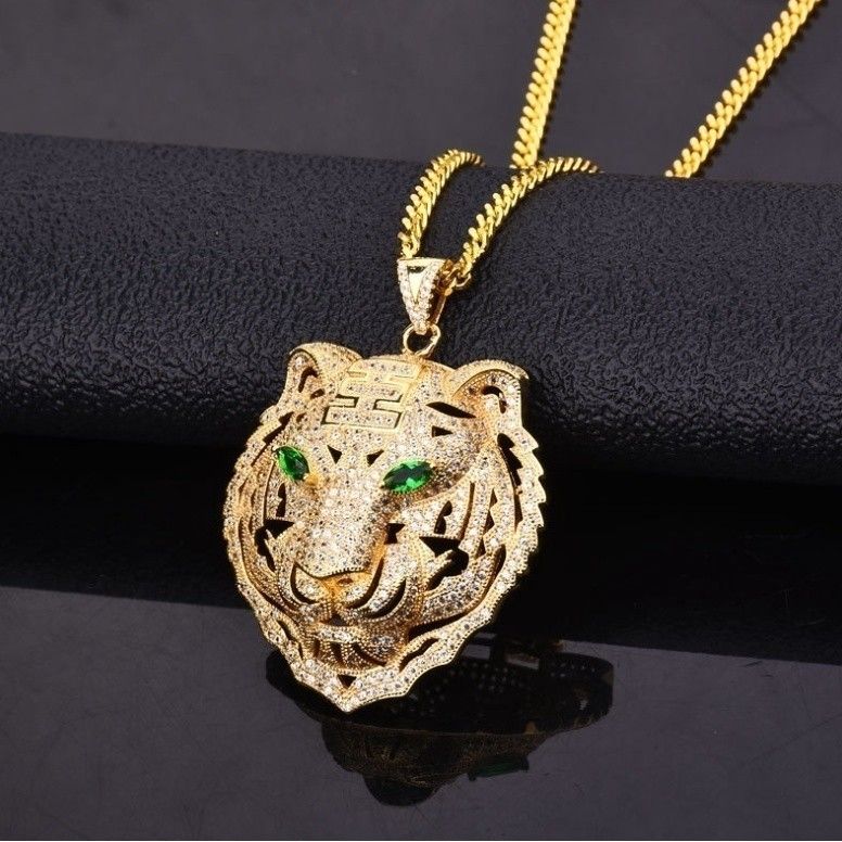 Gold tiger head pendant store