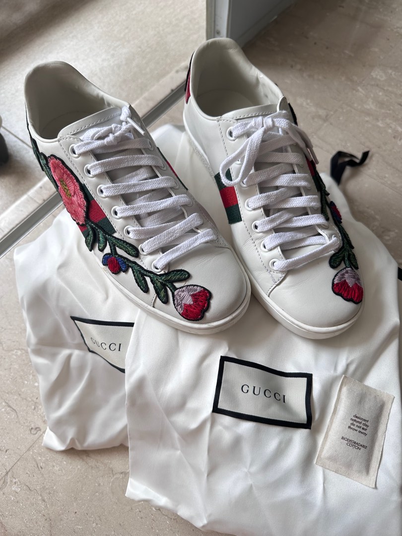 Gucci Ace Floral Sneakers in 36.5 Luxury Sneakers Footwear on