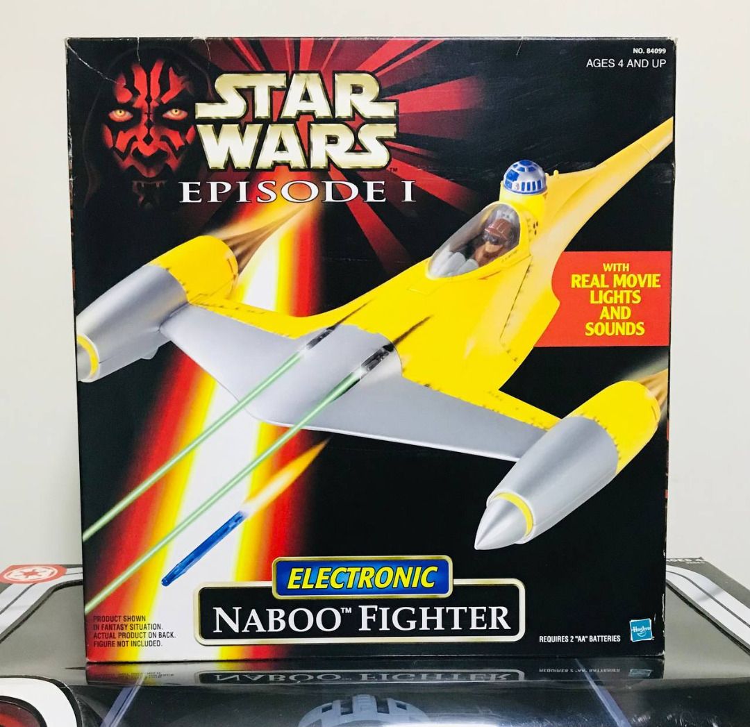 HASBRO STAR WARS 1991 EPISODE 1 NABOO FIGHTER WITH REAL MOVIE