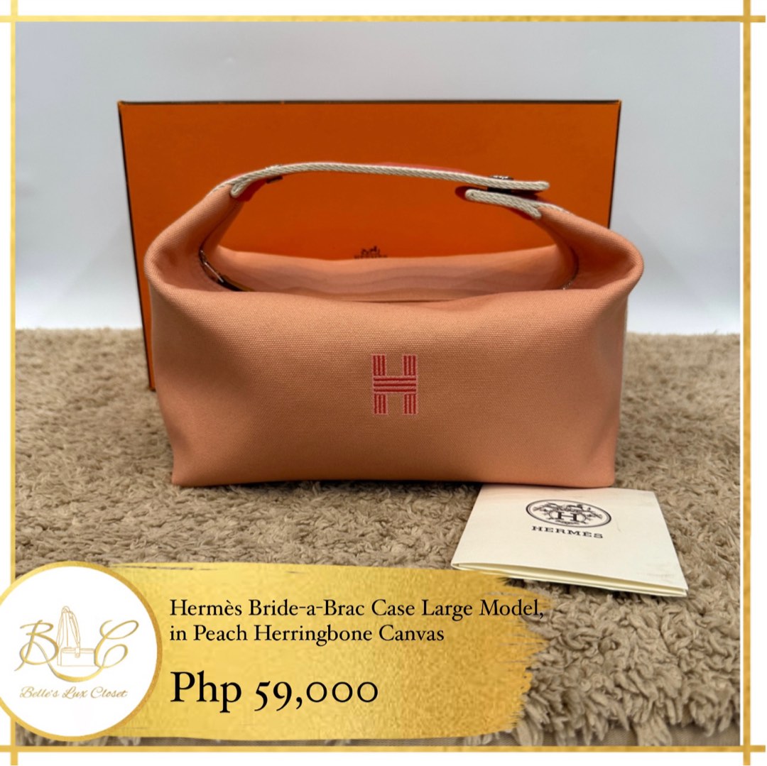 Hermes Bric a Brac Large Peach, Luxury, Bags & Wallets on Carousell