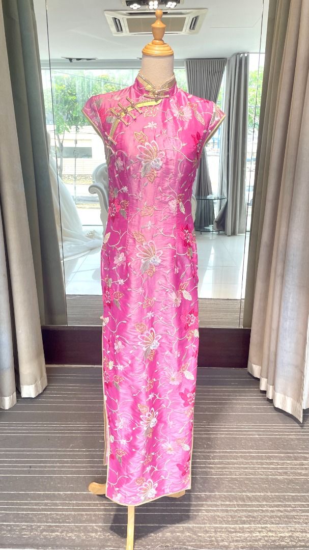 Hot Pink Color Cheongsam, Women'S Fashion, Dresses & Sets, Dresses On  Carousell