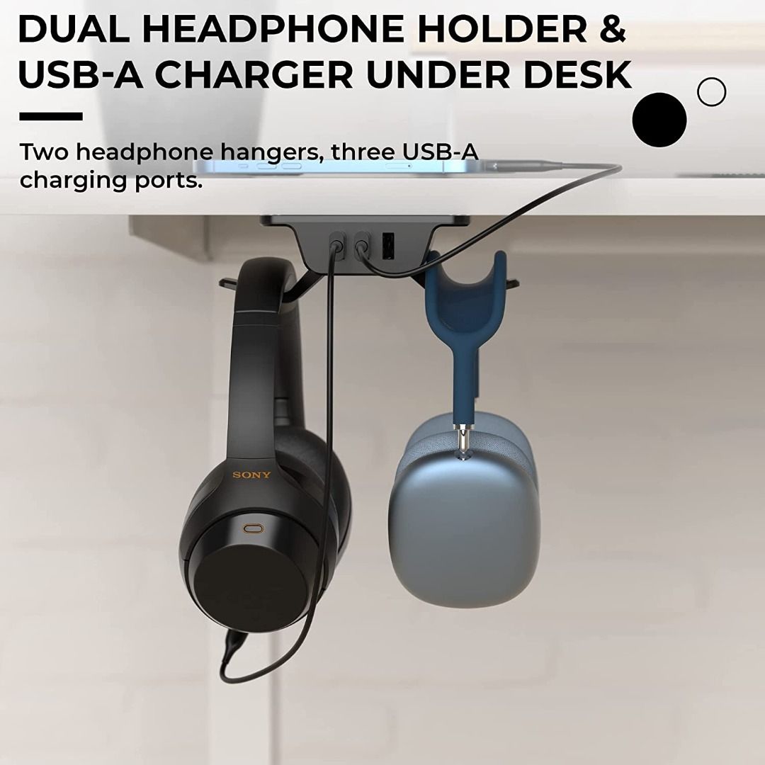 HumanCentric Hook and Charge Headphone Hanger with USB Charger
