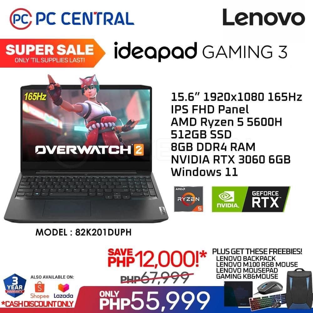 RTX 3060 IDEAPAD GAMING 3 laptop (LP> 50K only), Computers & Tech