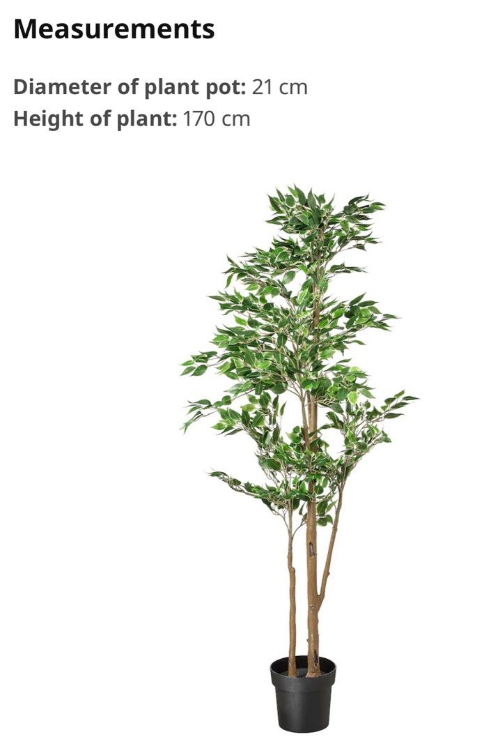 IKEA artificial plant and pot, Furniture & Home Living, Home Decor