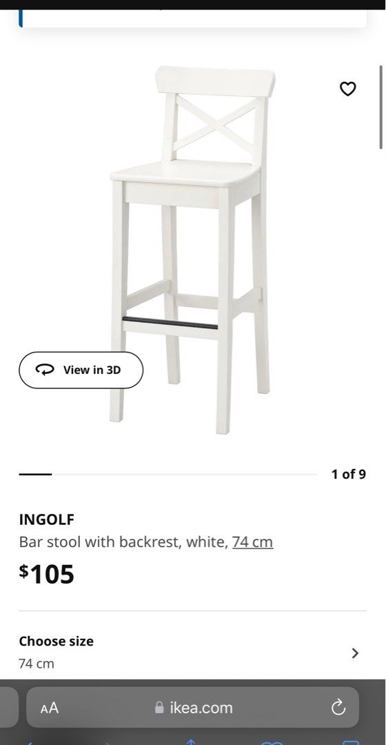 Ikea Bar Stools x 1, Furniture & Home Living, Furniture, Chairs on