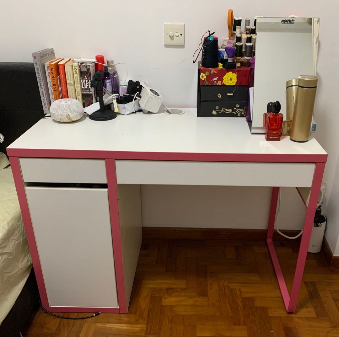 Ikea micke desk pink new arrivals