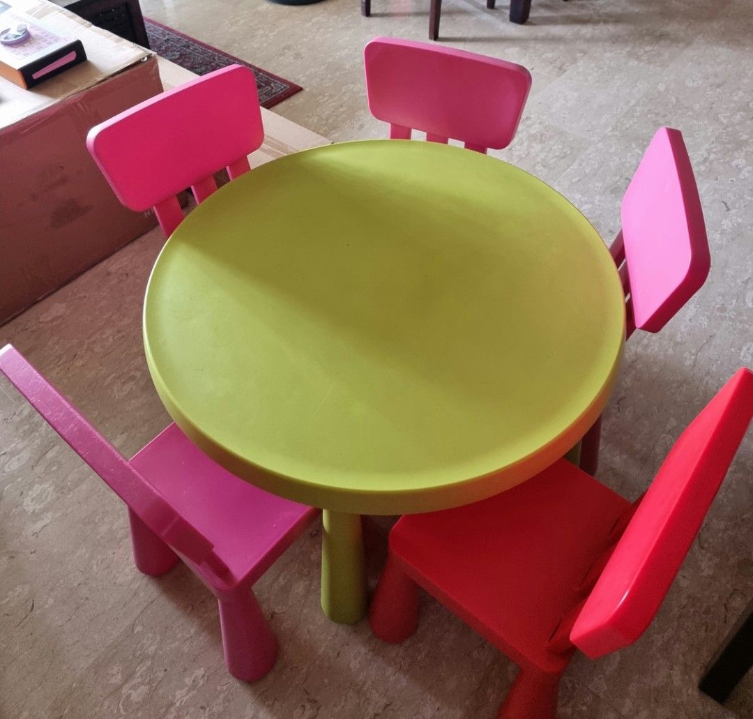 IKEA Round Table and Chairs for Sale, Babies & Kids, Baby Nursery