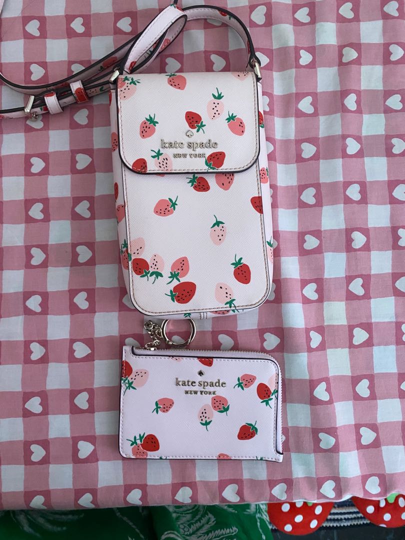 Kate spade strawberry wallet and sling bag on Carousell