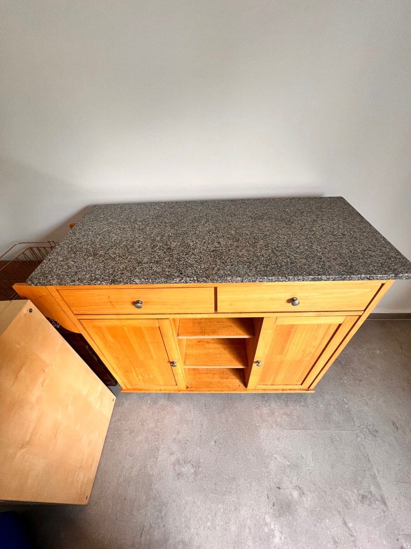 NOT IKEA Kitchen Trolley with Marble top, Furniture & Home Living