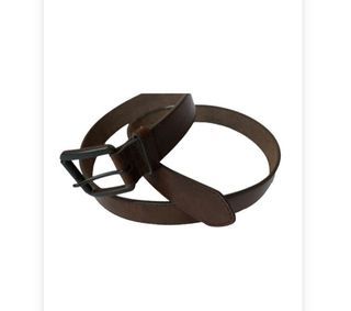Leather belt Brown thick men 52 inches