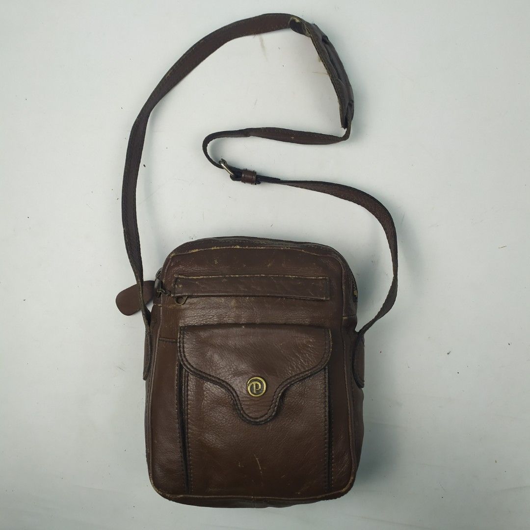 Vintage Porter Leather sling bag, Men