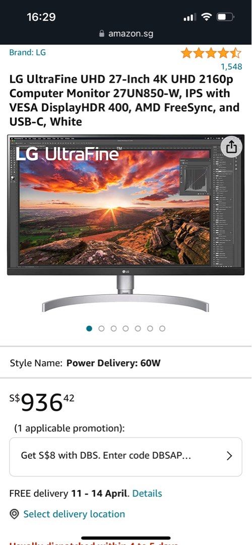  LG UltraFine UHD 27-Inch 4K UHD 2160p Computer Monitor