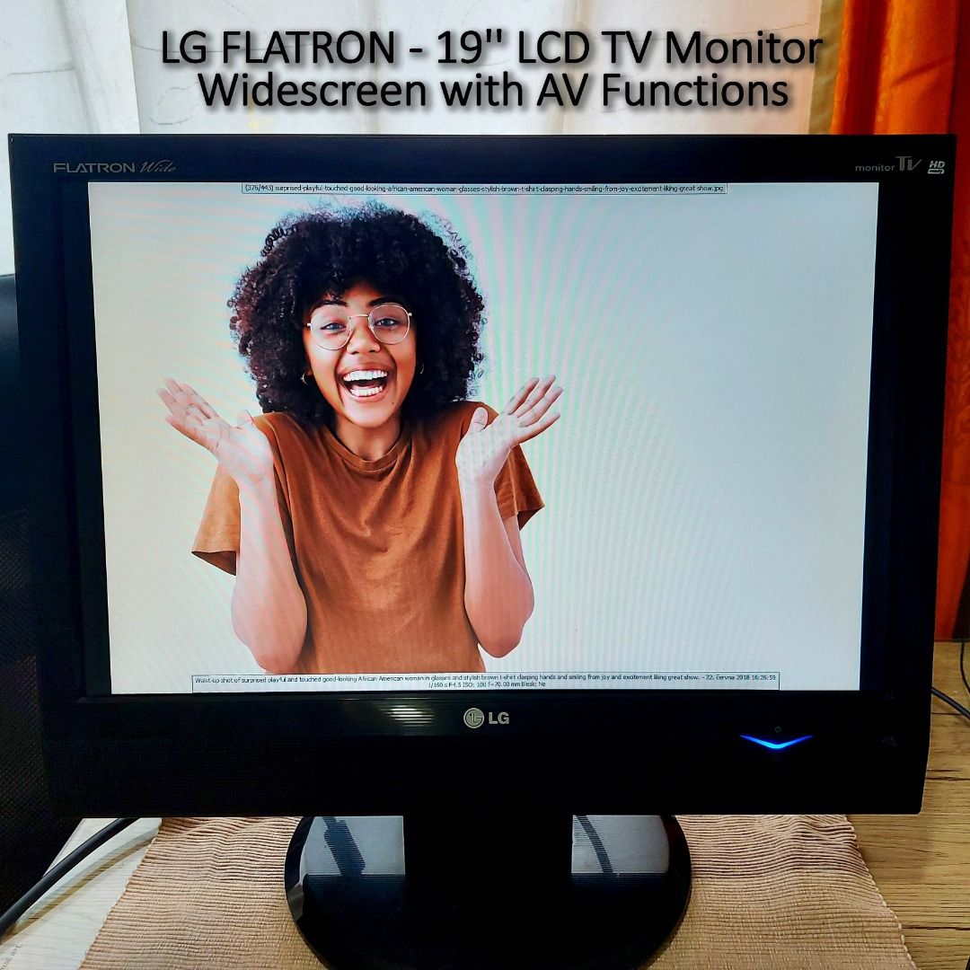 LG FLATRON 19'' LCD TV Monitor Widescreen with AV Functions, No HDMI