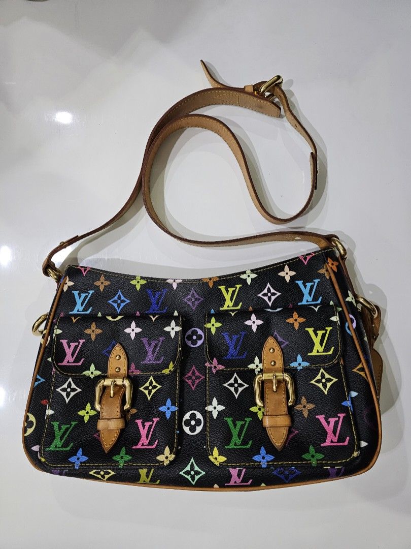 Louis Vuitton Lodge Shoulder Bag PM Black Canvas Murakami Multicolor  Monogram