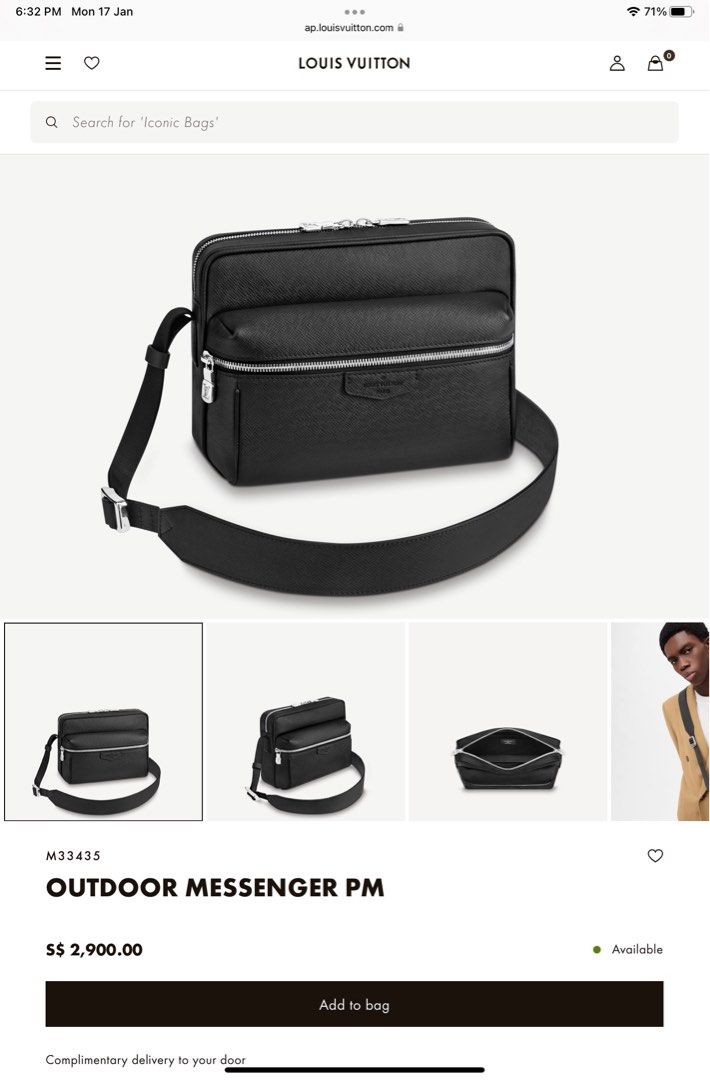 100% Authentic NEW Louis Vuitton Outdoor Messenger Black. RARE Item!