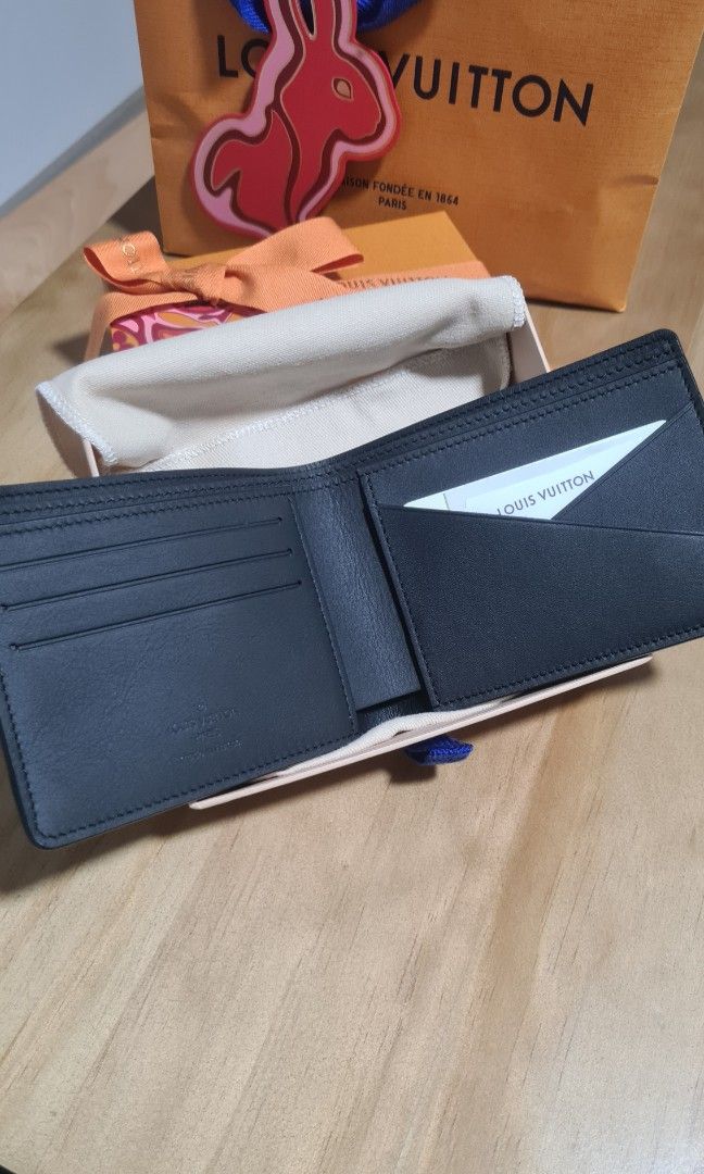 Louis Vuitton M62901 Multiple Black Monogram Shadow Calfskin Wallet (RFID)
