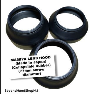 MAMIYA LENS HOOD (Made in Japan) (Collapsible Rubber) (77mm screw diameter)