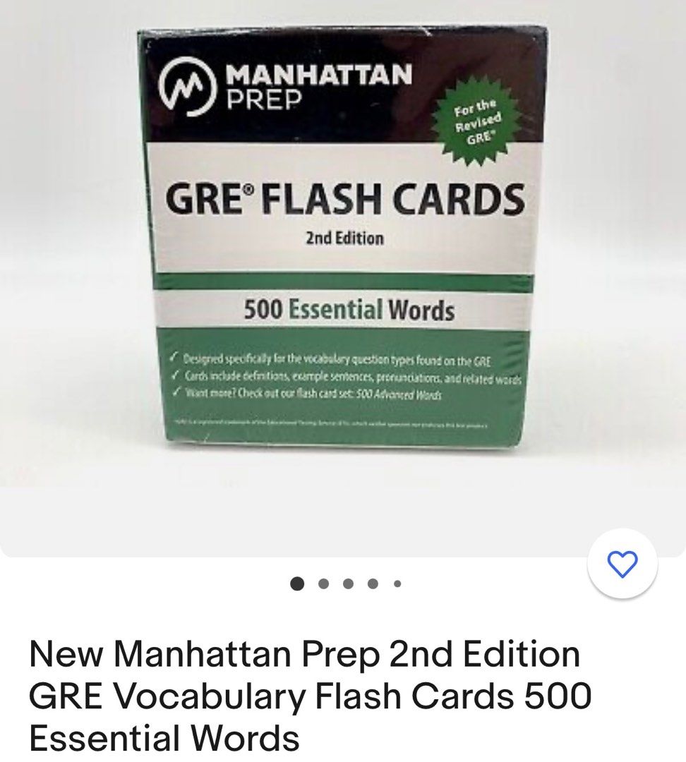 Manhattan Prep GRE Flash Cards 500 Advanced and 500 Essential Words