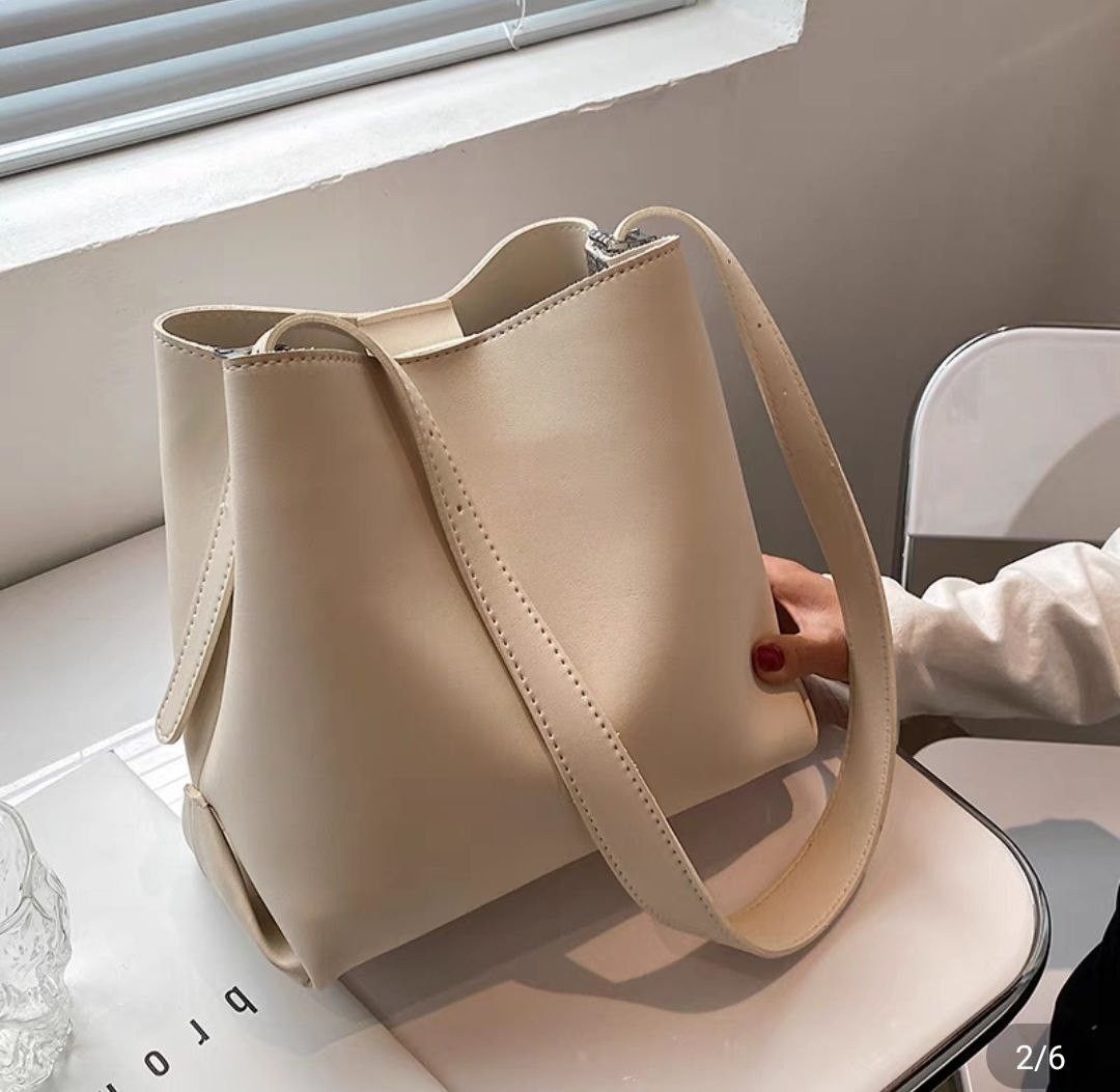 Minimalistic White Bucket Bag Women s Fashion Bags Wallets