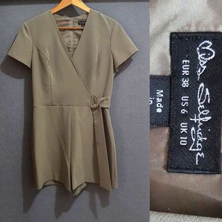 MISS SELFRIDGE OLIVE GREEN ROMPER